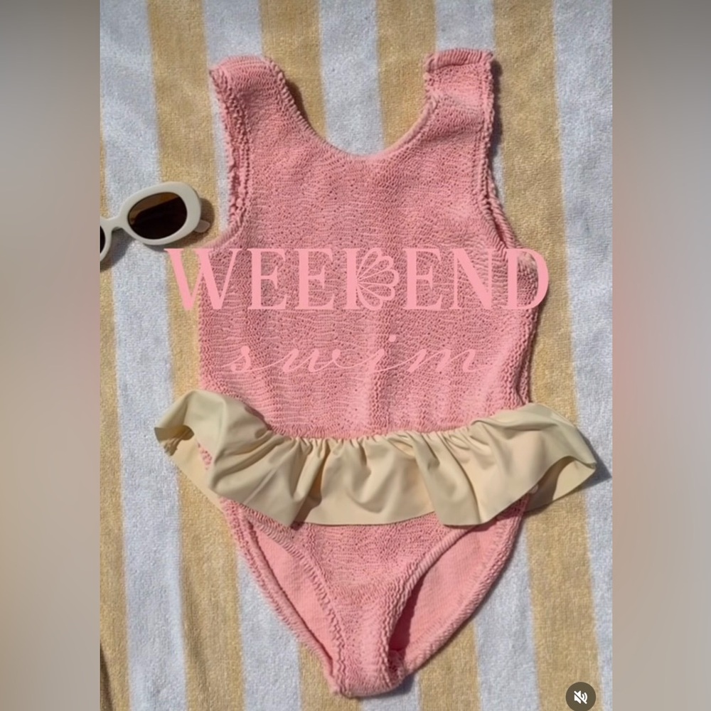 Weekend Swim Saturday Crinkle One-piece Swimsuit (1-2 years)